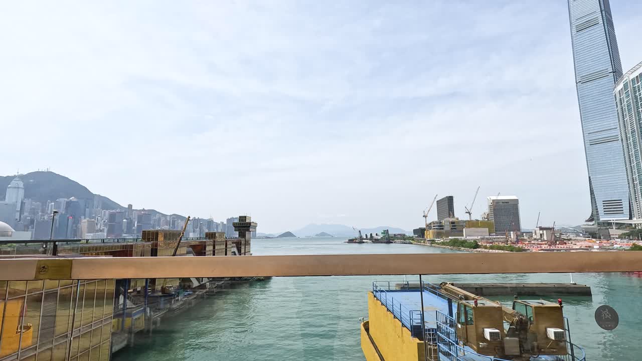 vista panorámica del puerto y el horizonte de hong kong