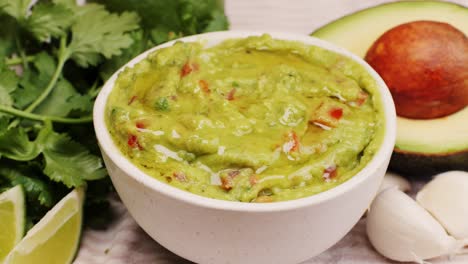 homemade guacamole with fresh ingredients