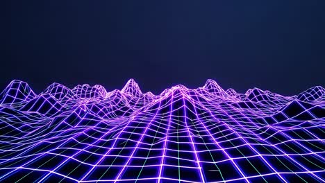 retro 80s/90s wireframe mountains