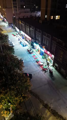 nightlife in a chinese city: outdoor dining and street scenes