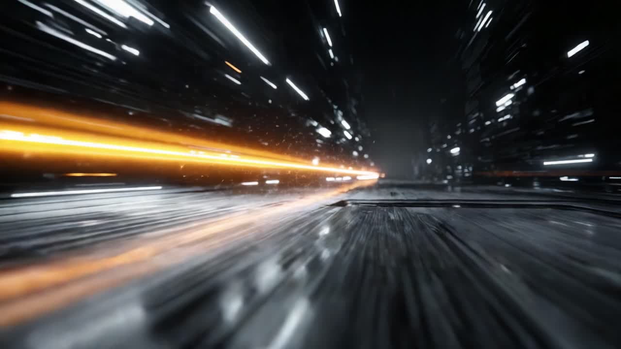 A High-Velocity Glimpse into the Future: Exploring the Dynamic Motion and Energy of Light Trails in an Abstractive Motion Blur Environment