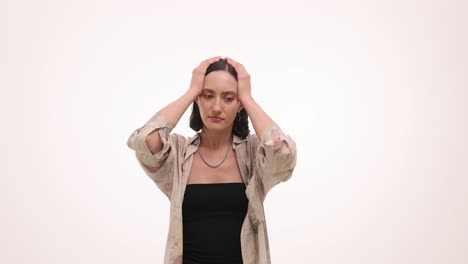 young woman suffering from a headache or stress