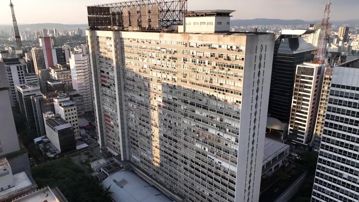 Vista aérea de drone de Cerqueira César, São Paulo, Brasil