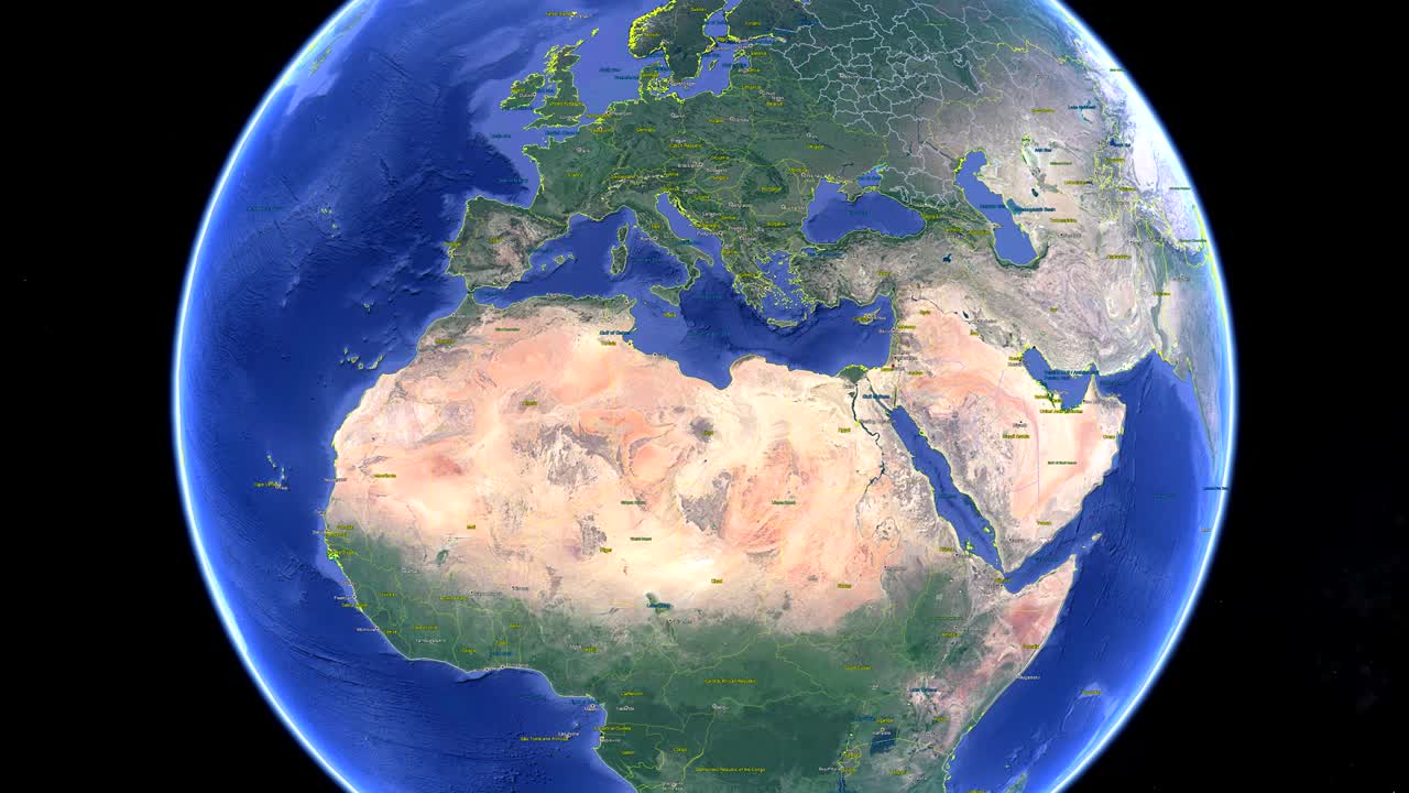 발과 함께 프랑스 3d 우주 지구 - 프랑스 외부로 확대