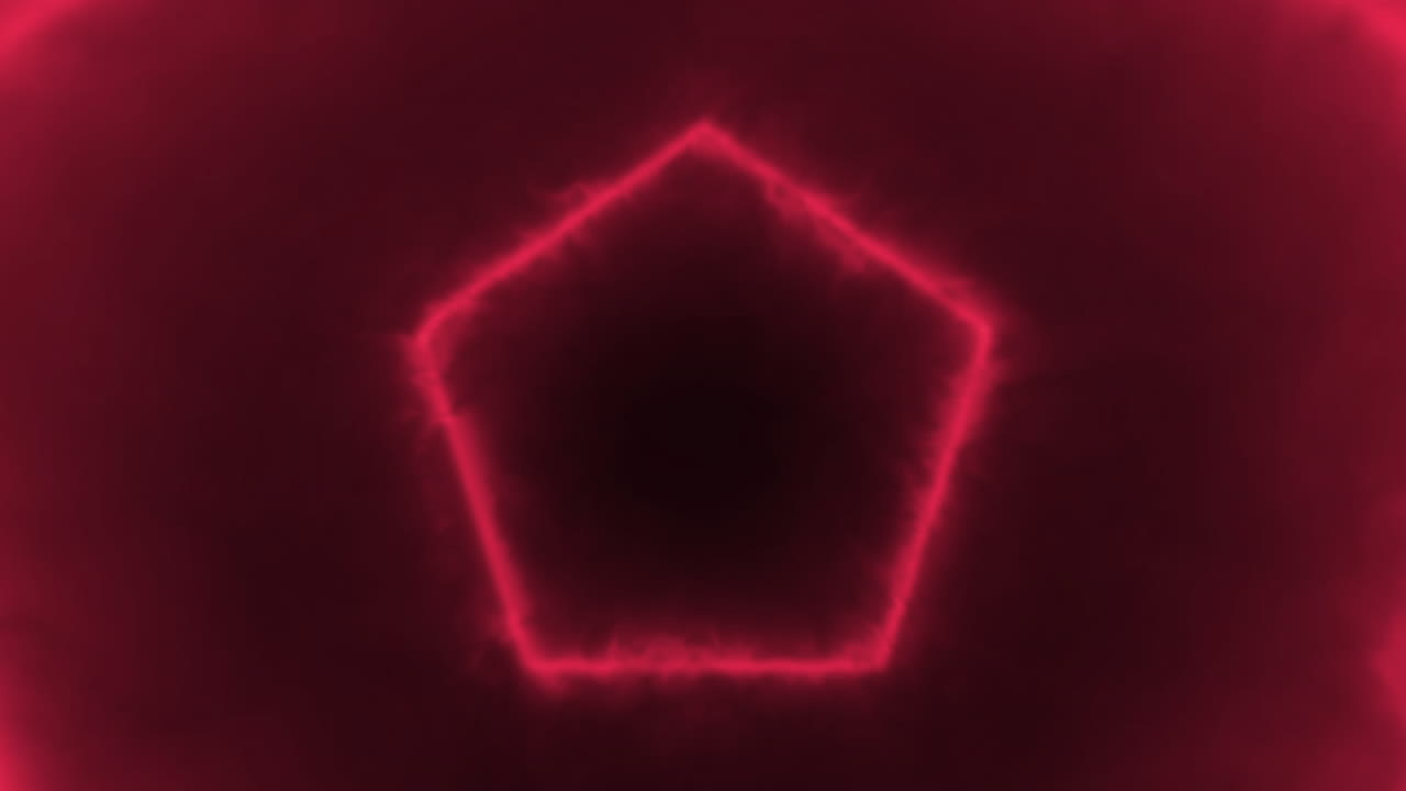 múltiples formas hexagonales que se mueven y cambian de color contra un fondo negro