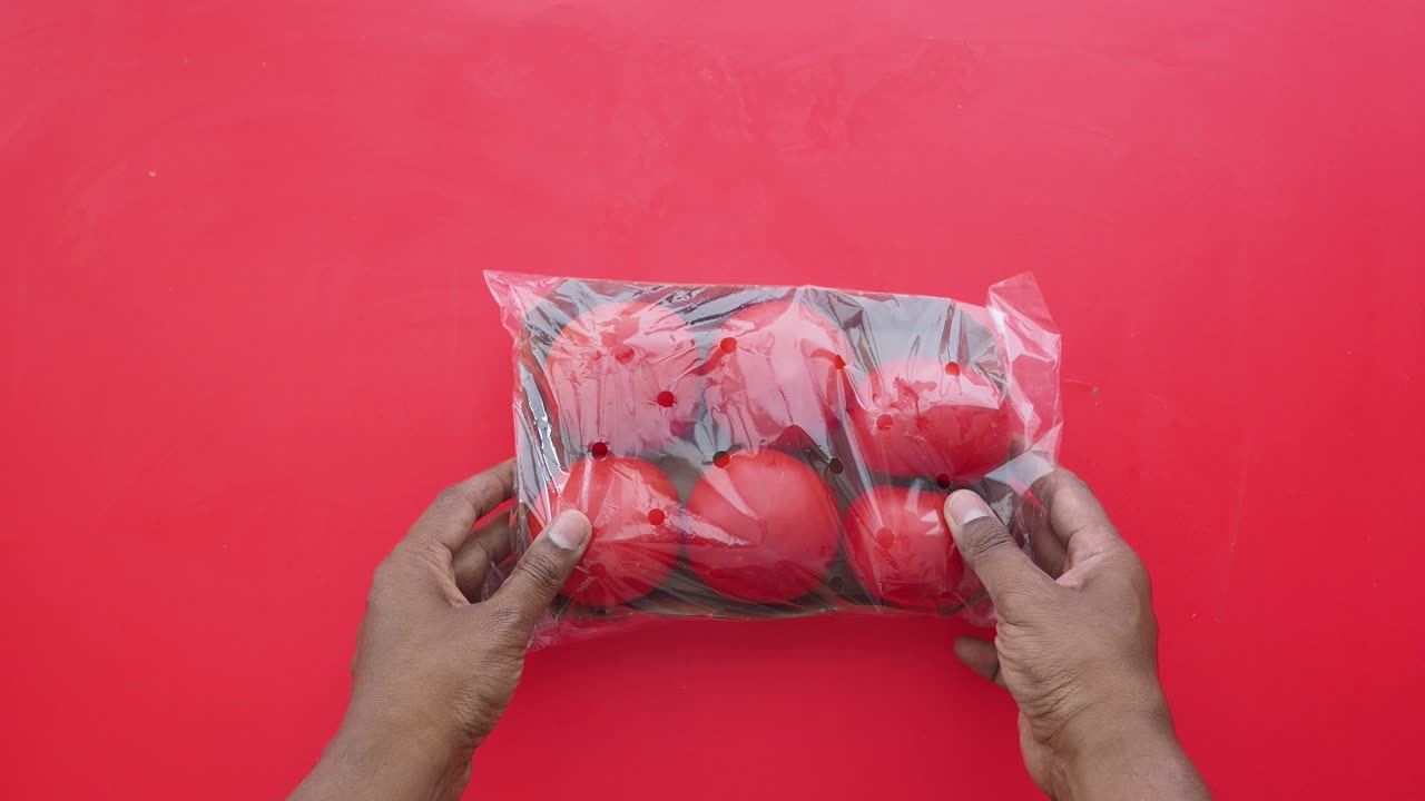Tomatoes in a plastic bag