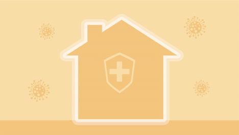 casa con protección de escudo para covid-19