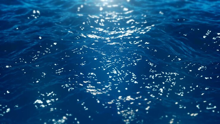 Onde blu dell'oceano in primo piano