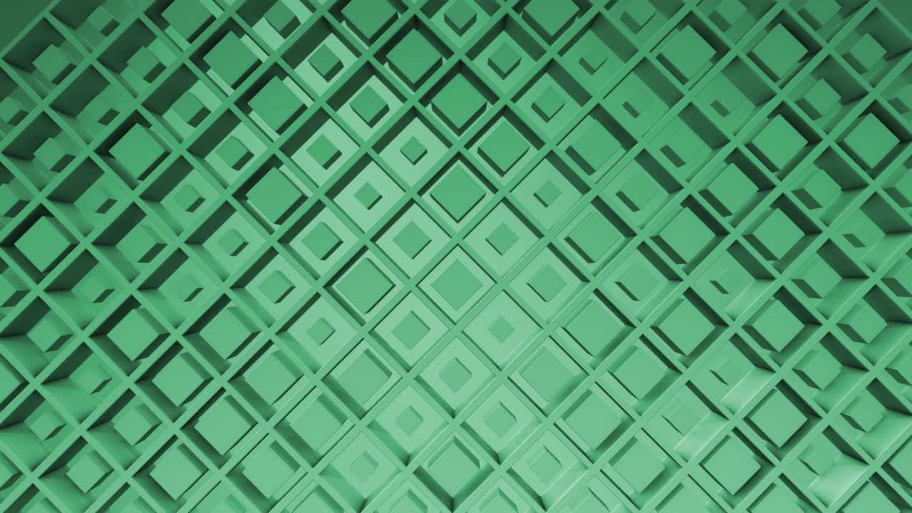 fondo de negocios verde. cajas cubos abstractos fondo movimiento aleatorio, animación en bucle 3d 4k.