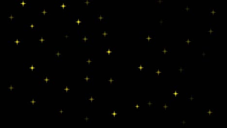 animation of gold stars falling on black background