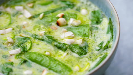 Thai green vegetable curry rotating