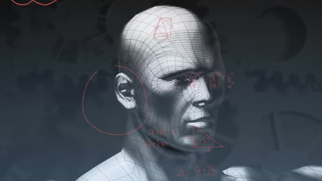 animation of human head with scientific data processing