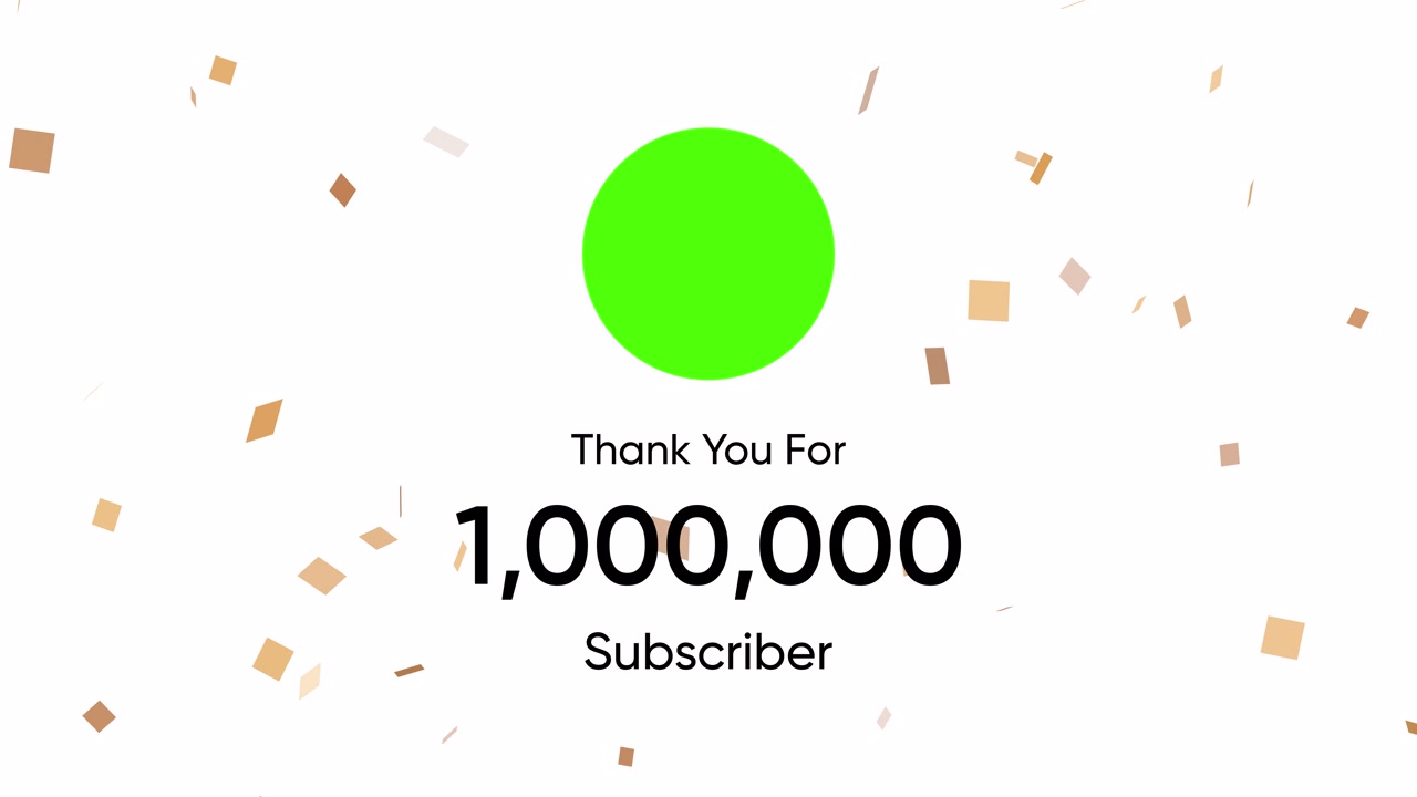 Celebrazione animata di 1 milione di iscritti con green screen e coriandoli