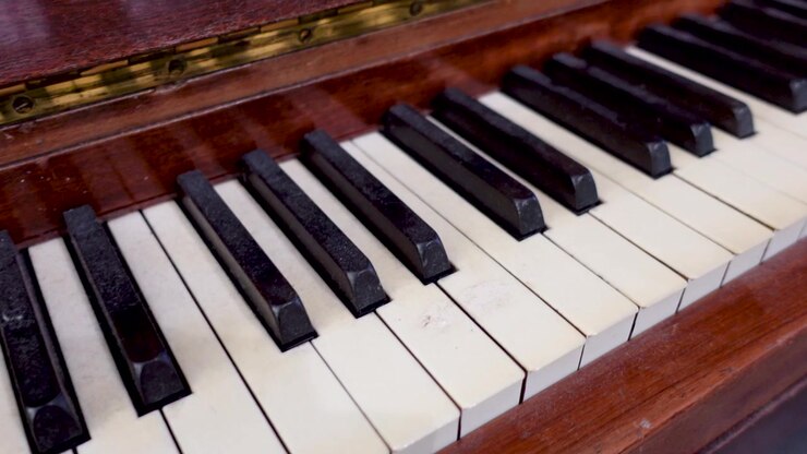 Old Piano Keys close up