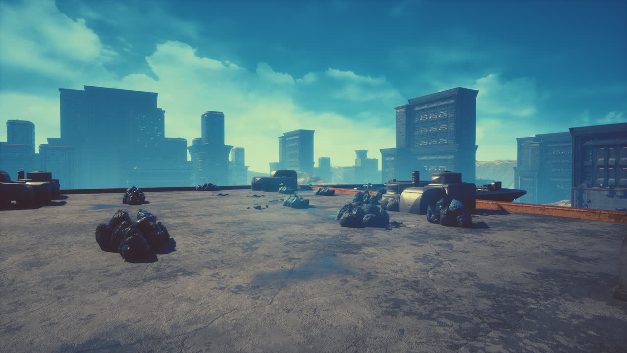 도시 의 포스트 아포칼립스 풍경