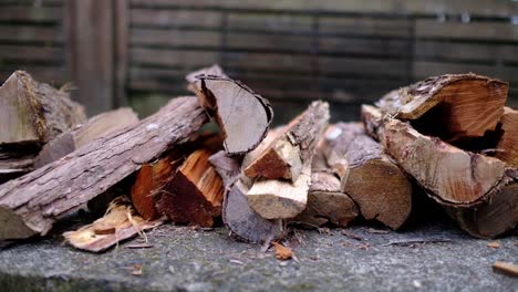 close up, slide shot of a stack of woods