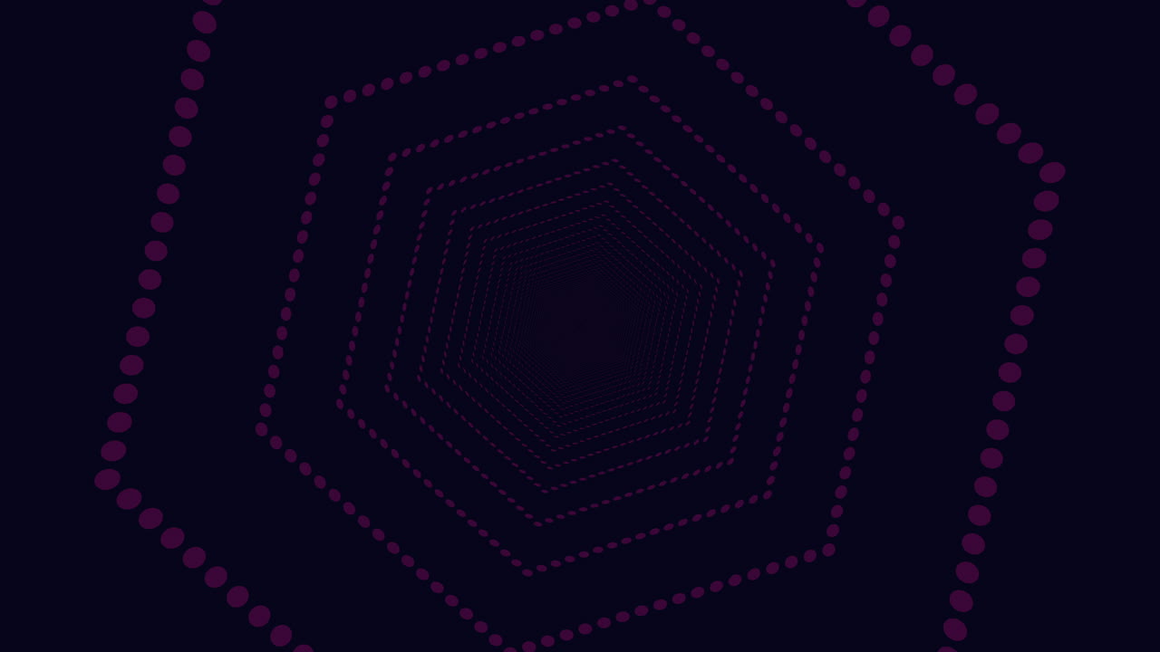 formas hexagonales de vórtice con puntos de neón en el gradiente oscuro