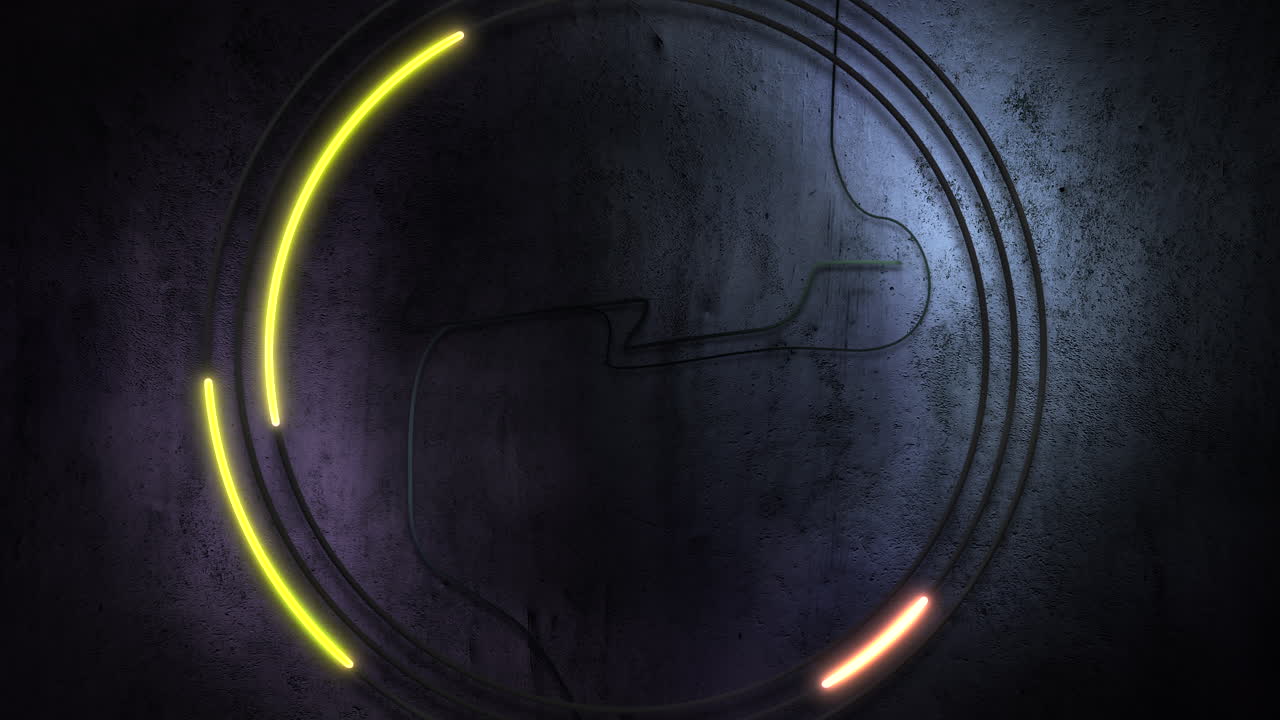 luces de neón de colores en movimiento en la pared con fondo abstracto 6