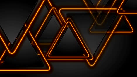 triángulos negros y naranjas brillantes animación de video abstracta