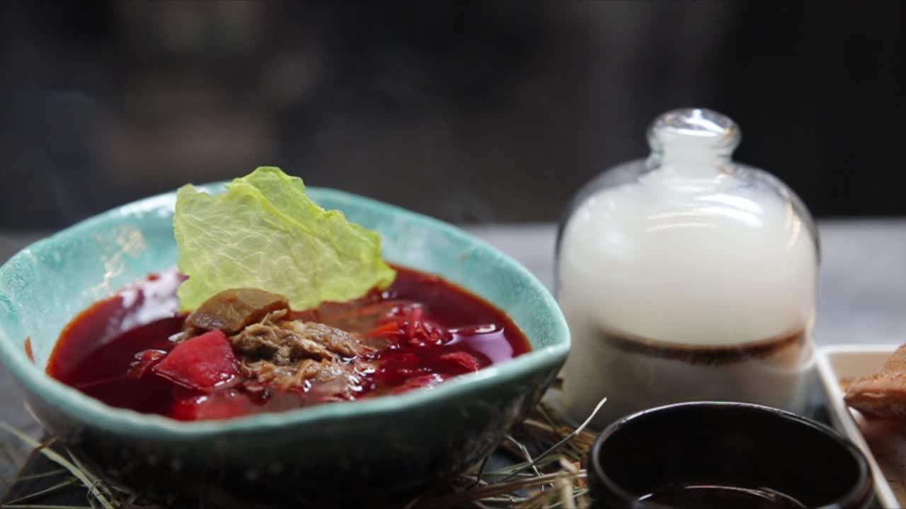 Gourmet Borscht Presentation