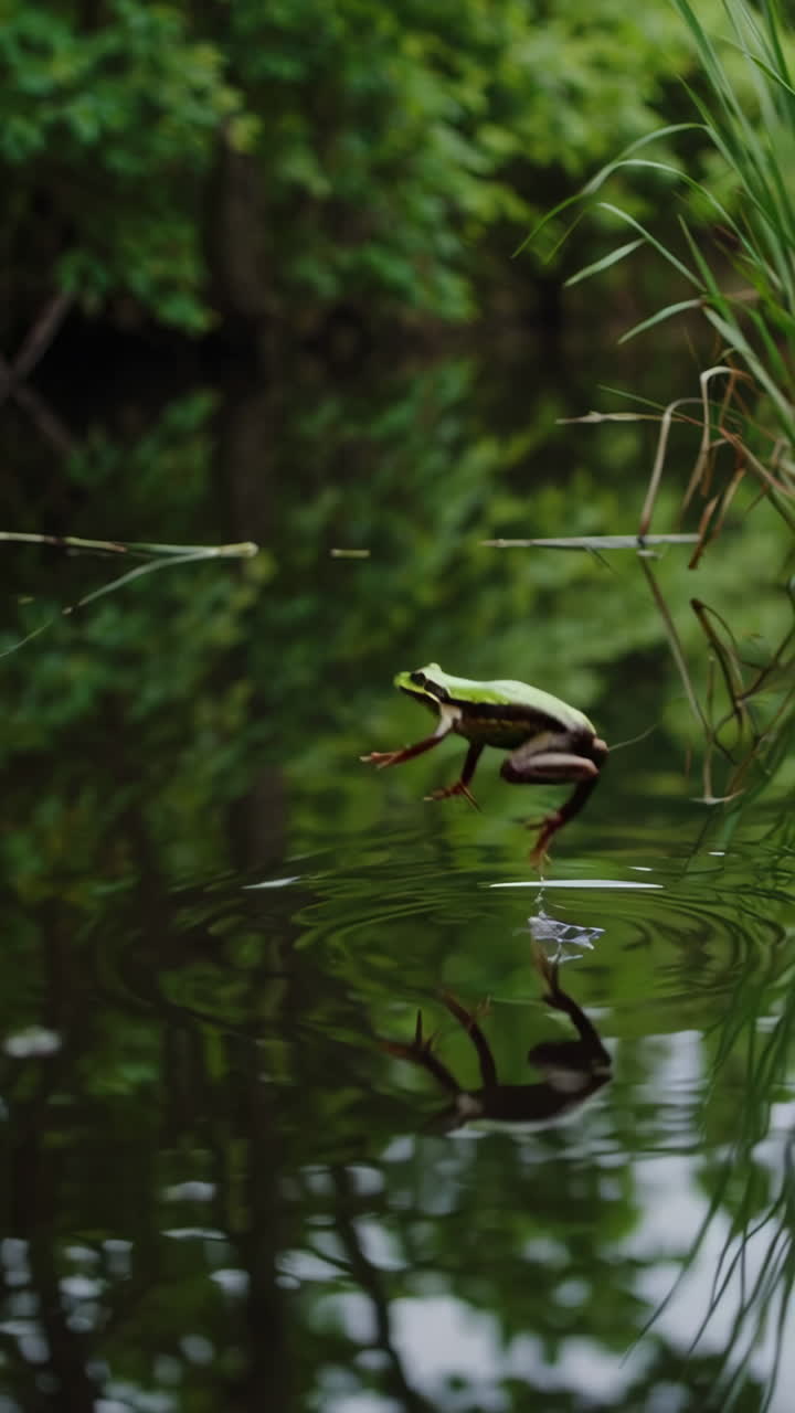 Green Frog in a Pond