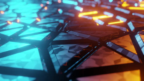 3d pulsing neon graphics texture with reflections on cyber futuristic geometric shapes for looping backgrounds and vj visuals