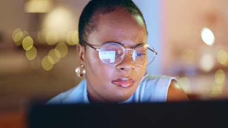 business, night and confused black woman