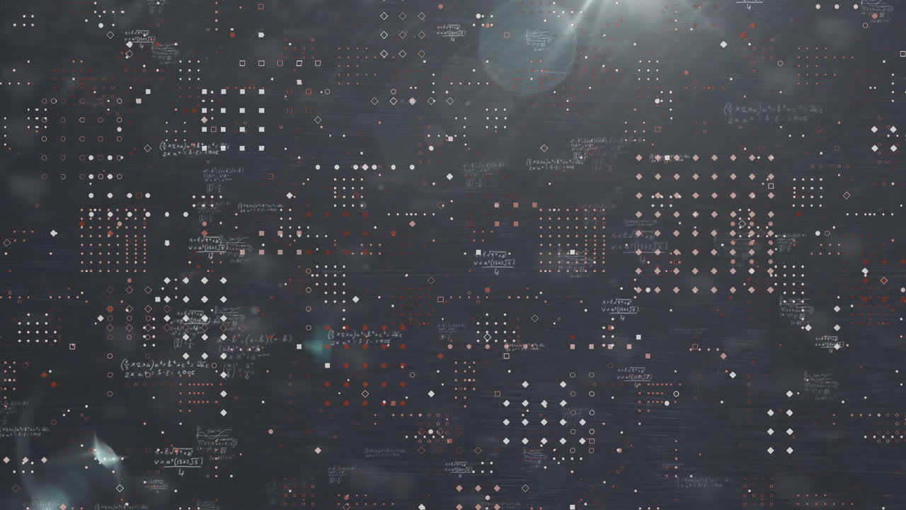 검은색 배경 위의 디지털 데이터 처리 애니메이션