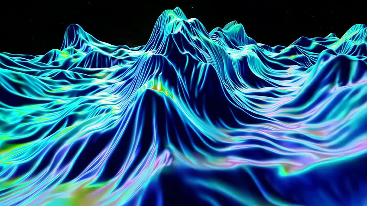 Abstract Glowing Mountains