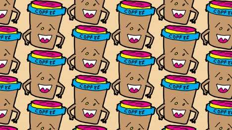 kids drawing pop art seamless background with theme of coffee