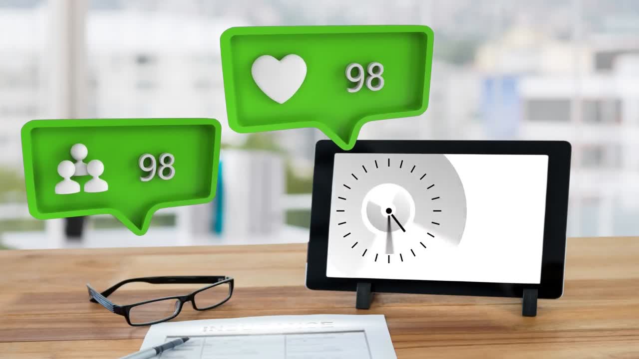 y el amor de las personas símbolos y el aumento de los números sobre la tableta en la mesa