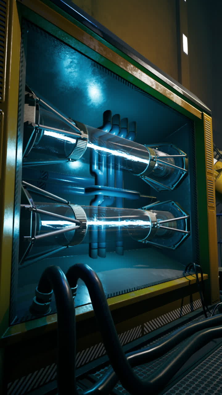 Cámara de energía futurista en unas instalaciones de tecnología avanzada