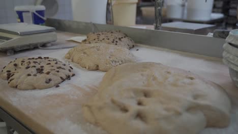 different yeast doughs lie on a table