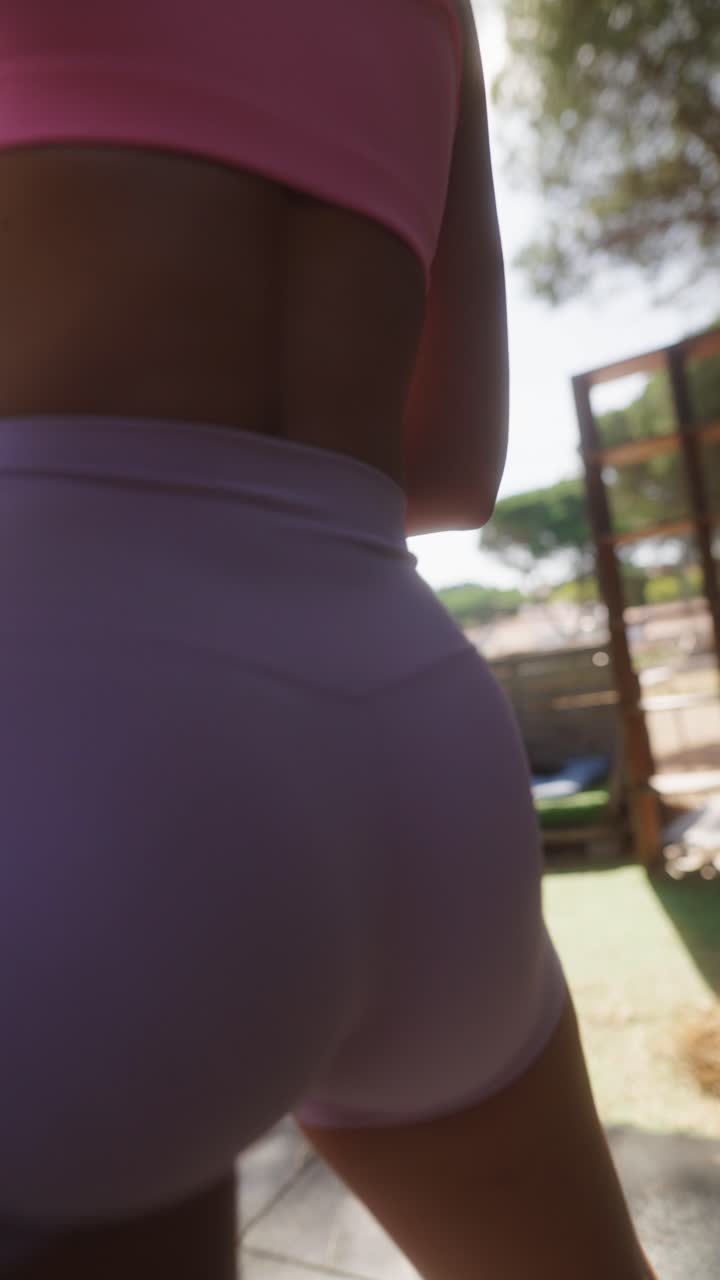 Woman in activewear during an outdoor workout