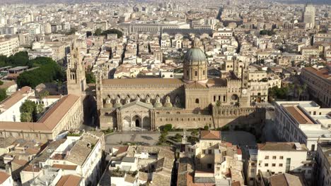 aerial view of palermo, italy, with focus on the cathedral