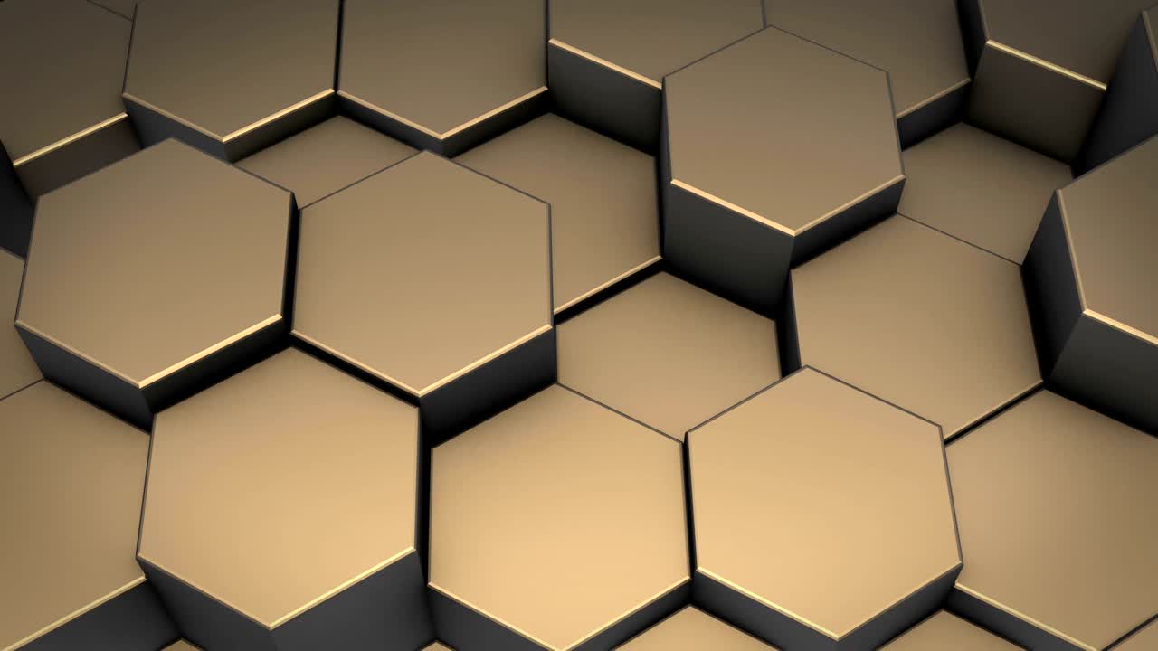 Abstract moving technology hexagons background