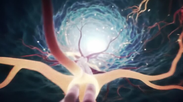 Exploring the Depths of Neural Pathways: An Artistic Visualization of Nerve Fibers in a Complex Biological Network