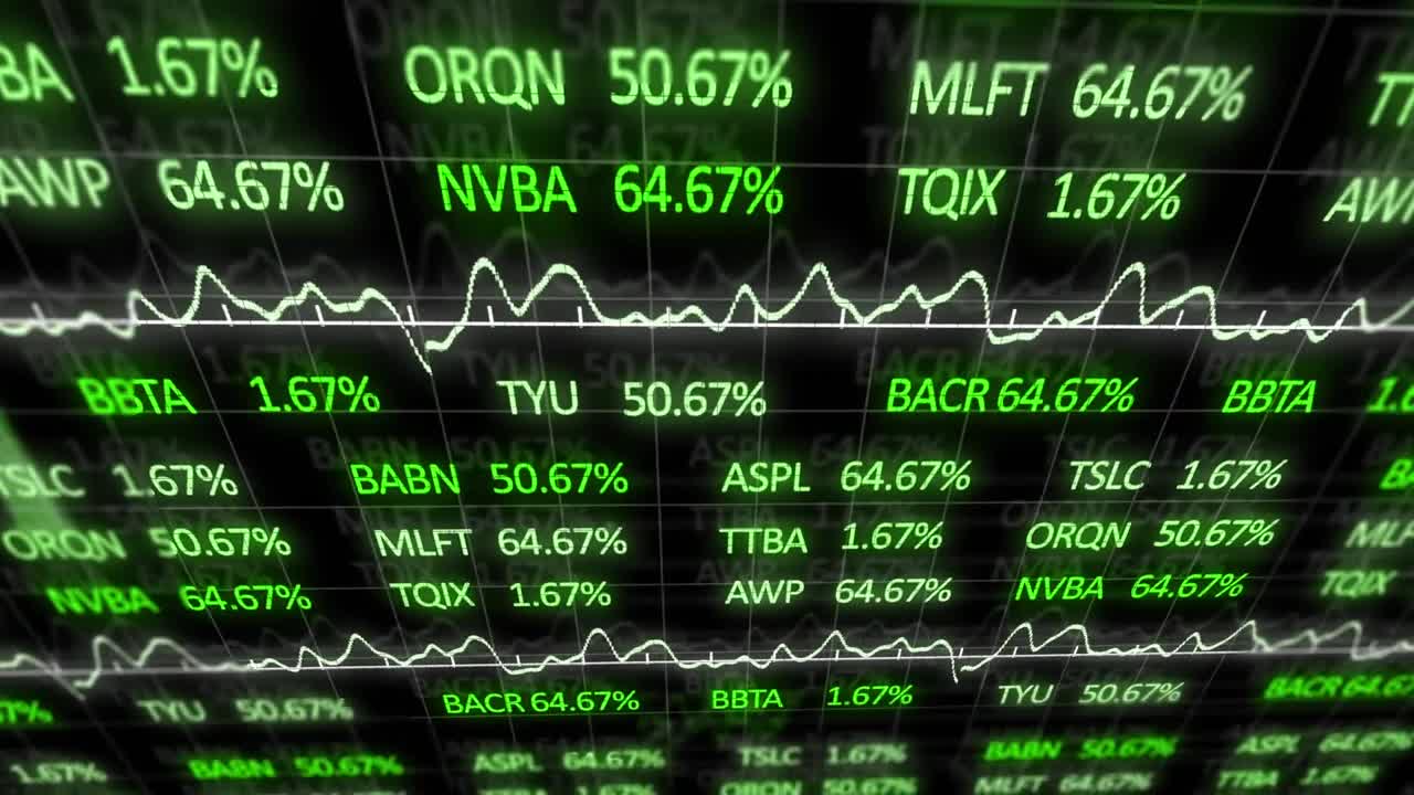 Animazione dell'elaborazione di dati finanziari su griglia