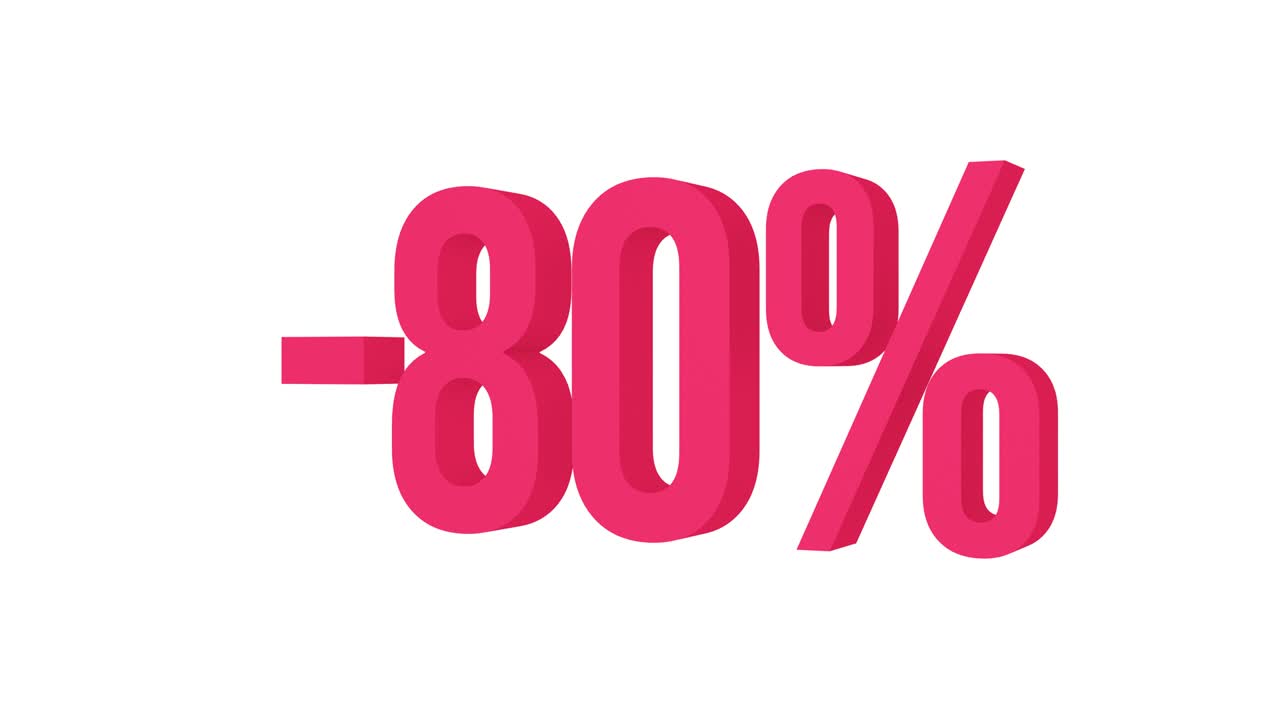 Animated text 80% discounts. Alpha channel