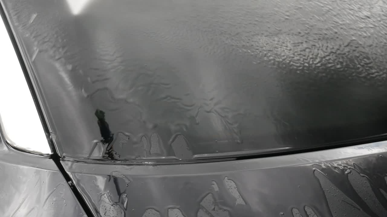 Rinsing bird poop from car
