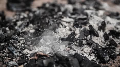 cinemagraph of smoke emitted from burnt charcoal and ash