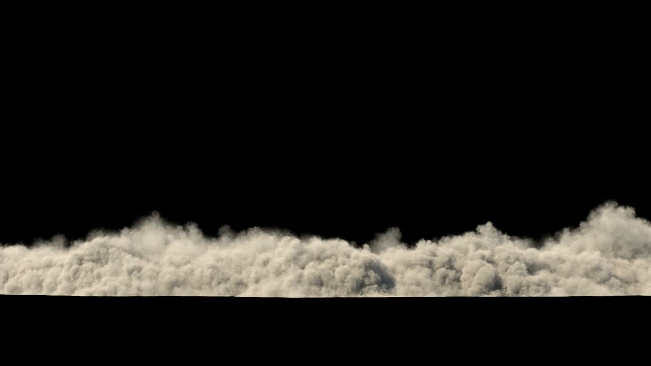 건물의 파괴로 인한 먼지 구름, 모래 폭풍, 폭발, 연기.