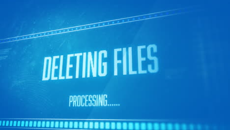animación del procesamiento de datos sobre fondo azul