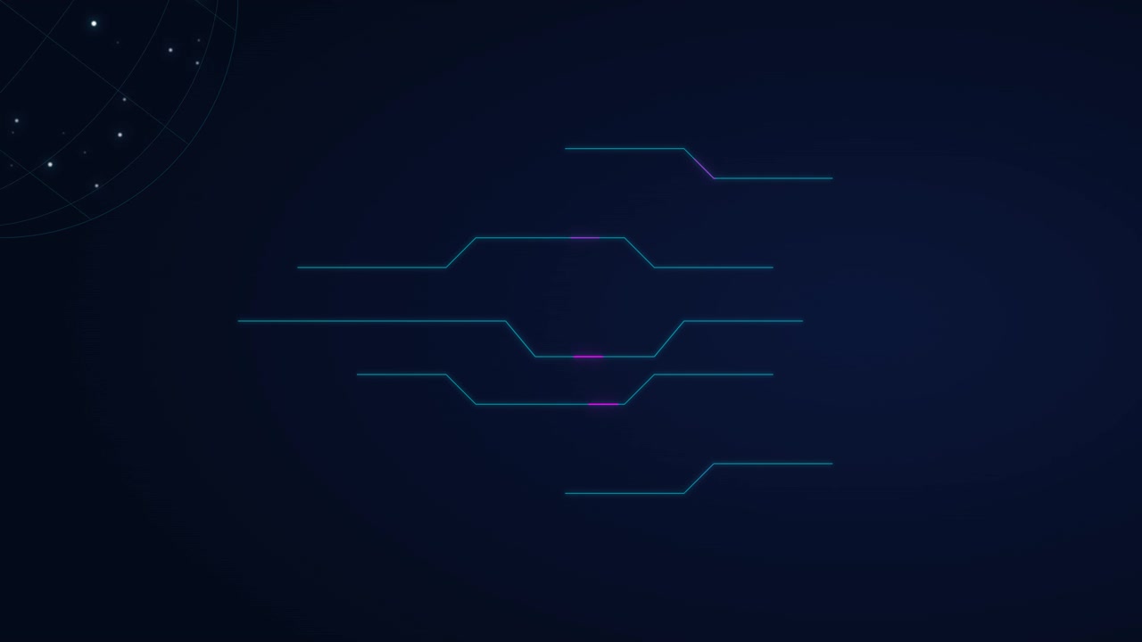 Abstract Digital Network Lines Moving on Dark Background