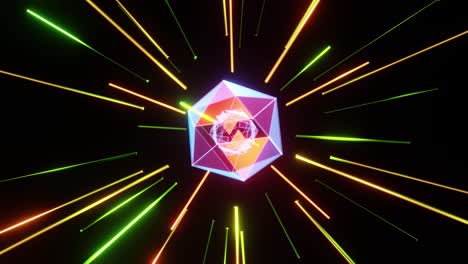 una bola de cristal rebotante con rayos de colores de cristal. para el registro de conciertos y fiestas, vacaciones. creatividad exitosa