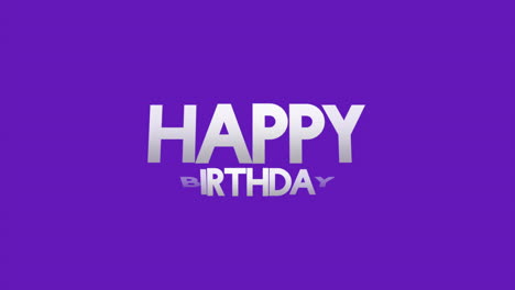 happy birthday on purple modern gradient