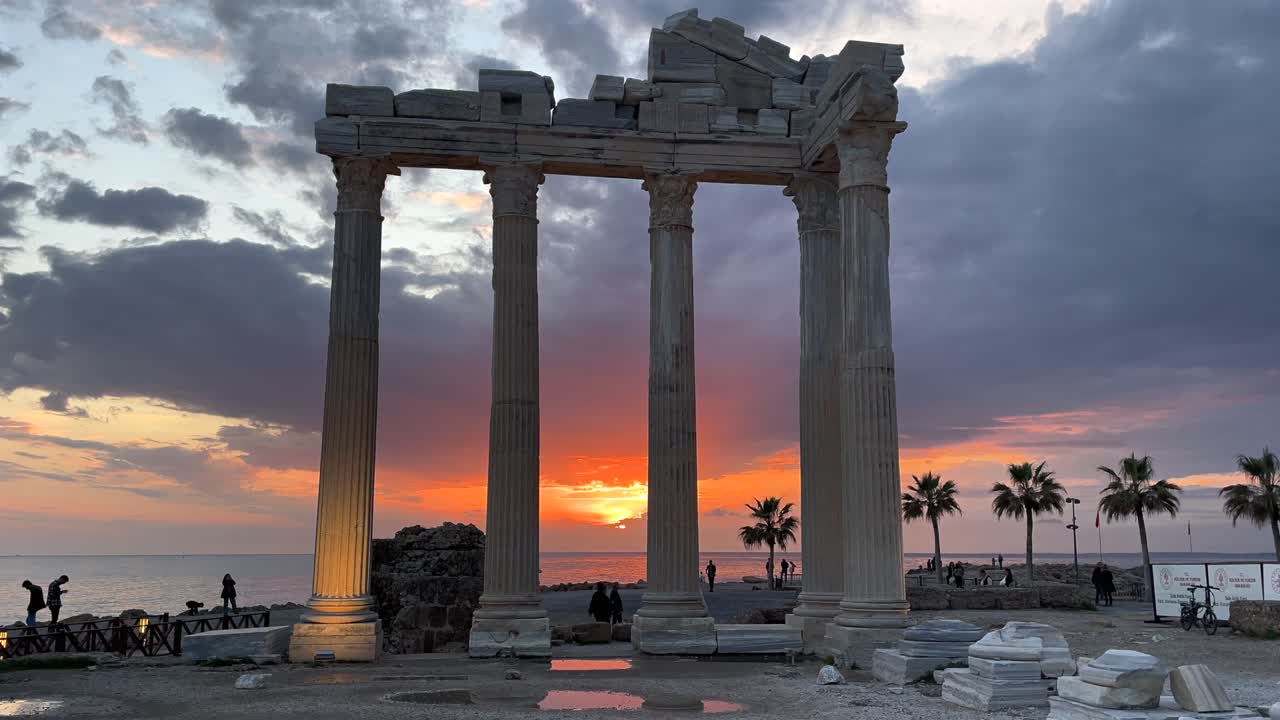 Sunset at the Ancient Ruins of Side, Turkey