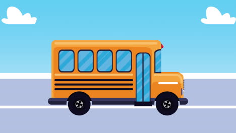 hora de regreso a la escuela con transporte en autobús