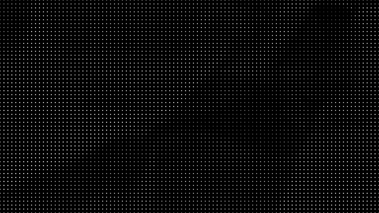 Abstract Digital Grid of Moving White Dots on Black Background