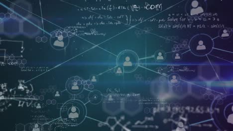 animación del procesamiento de datos a través de una red de conexiones